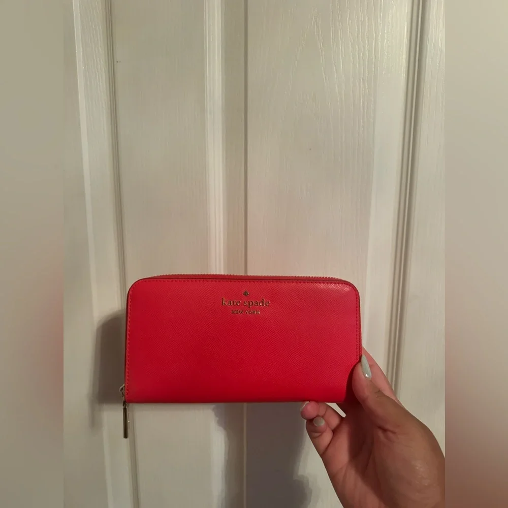 Kate Spade New York Staci Saffiano Leather Satchel Bag (Watermelon) with Wallet - Picture 4 of 7
